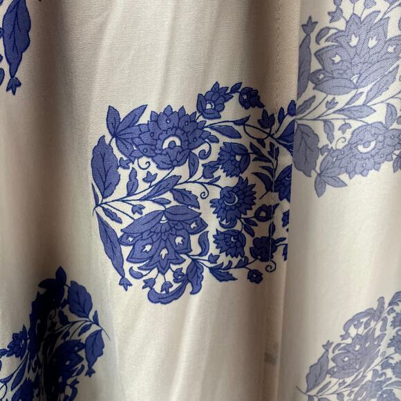 Haptics by Holly Harper Womens 2x Blue‎ White Floral Kimono Rayon Coastal - Picture 5 of 13